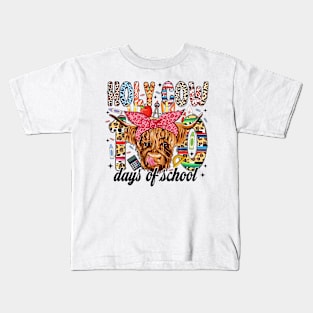 Holy Cow 100 Days Of School, 100th Day Of School With Cow Kids T-Shirt